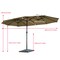 Costway 15' Market Outdoor Umbrella Double-Sided Twin Patio Umbrella with Crank beige